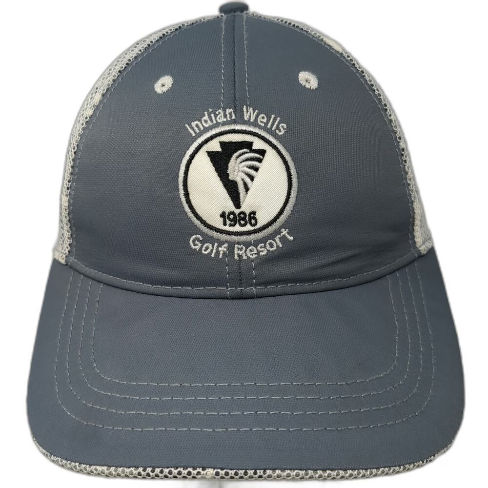Ahead Baseball Cap Gray One Size Indian Wells Golf Resort Mesh Back Camo Hat
